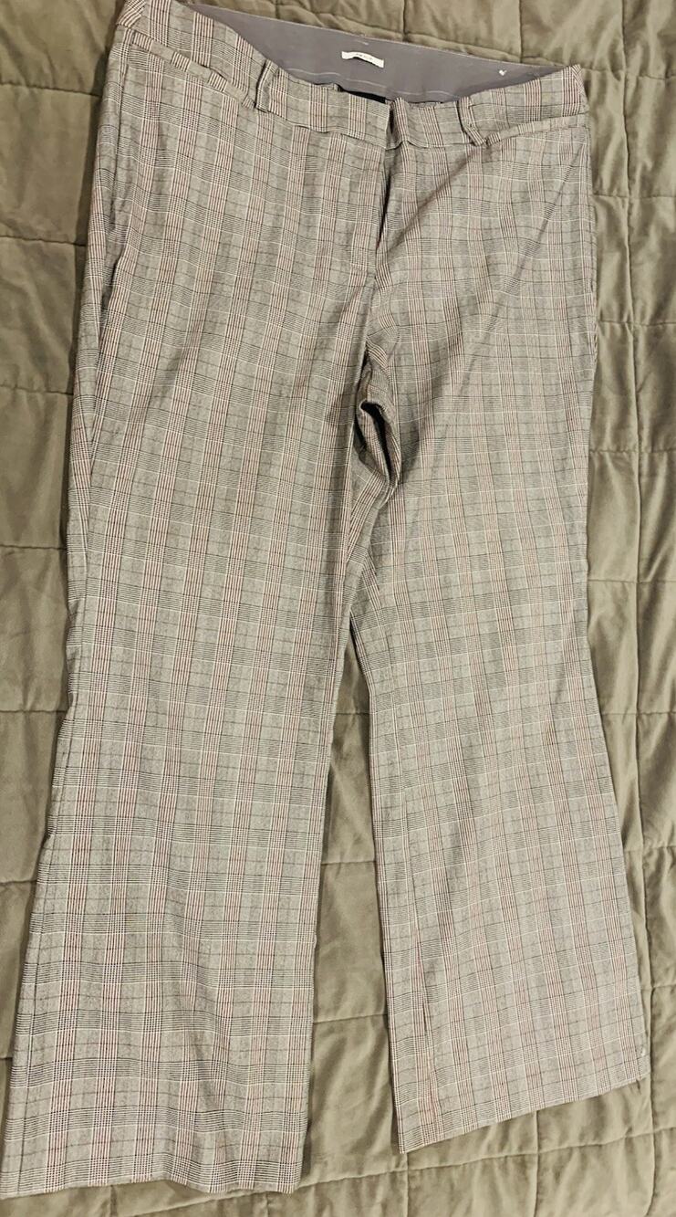 Lane Bryant The Allie Pants Women’s Size 20R Gray Plaid Stretch Straight